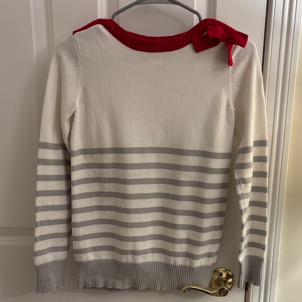 Gymboree Red, White, and Gray Striped Sweater